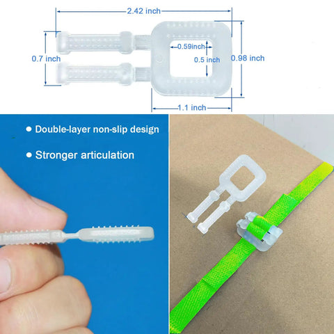 No Sweat Polypropylene Banding Strapping Kit With Dead Simple Dual Handle Packaging Tensioner and Tough Yellow Plastic strap with dual non-slip design.