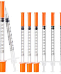 1ml 31G 5/16 Inch Syringes Pack 30, Individually Wrapped for Lab Use, clear syringe set with orange caps