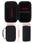 Open Rugged Hard Shell Case For Solix C300 DC Power Bank Station showing mesh pocket and built-in straps, dimensions labeled