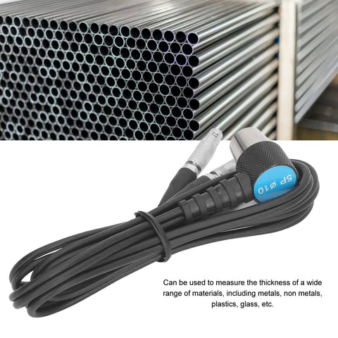 Pro Grade Ultrasonic Thickness Gauge Probe For Metal Testing With Auto Calibration Smart Sensor Wide Measuring Range Transducer Tester Replacement Probe For Precise Non Destructive Evaluation next to stacked metal tubes