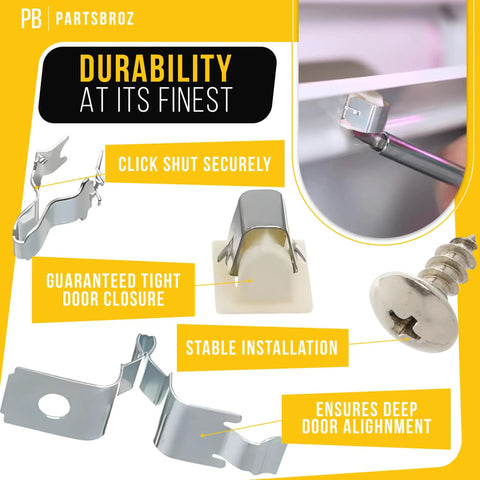 Dryer Door Latch Kit Easy Install Replacement 3 Piece For Whirlpool Maytag AP3094183 696144 690081 PS334230 diagram