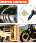 Heavy Duty Car License Plate Screw Kit With Nylon Insert Stainless Steel Self Tapping Bolts Rust Proof Hardware for vehicles and motorcycles.