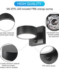 High-quality Motion Sensor Smart Outdoor Wall Lights Aluminum Waterproof LED Porch Lighting For Front Porch And Garage