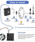 Chiming Clock Movement Replacement Kit With Battery Motor, chime melody trigger, and 3 hand sets assembly instructions.