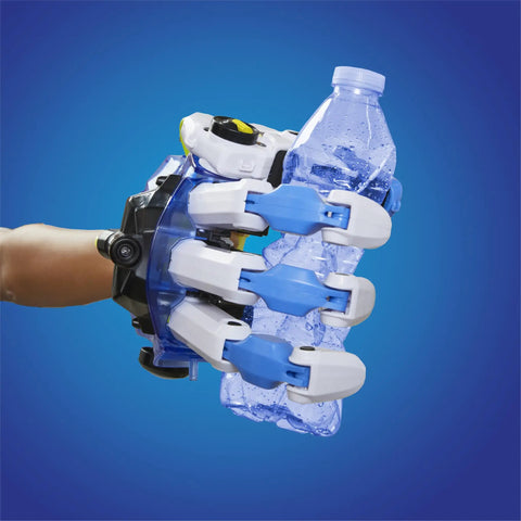 Hands On Wearable Robotic Hand Kit For Kids 87 Piece DIY STEM Project That Lets You Build A Real Hydraulic Hand gripping bottle
