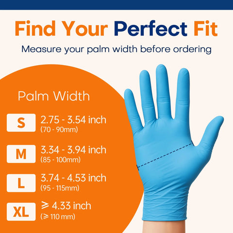 Blue glove from Medical Nitrile Exam Gloves Latex Free Powder Free Food Safe For Cooking And Food Prep Disposable 3.5 Mil Thickness