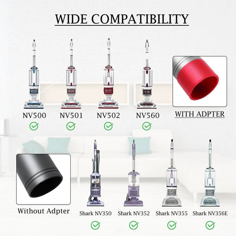 Compatibility chart showing Shark models NV500, NV501, NV502, NV560 compatible with 3 Pack Upholstery Tool Set With Crevice Tool And Dust Brush For Shark Rotator Lift Away Vacuums NV500 NV501 NV502 NV560 Compatible Replacement Parts Compare To X11FC500