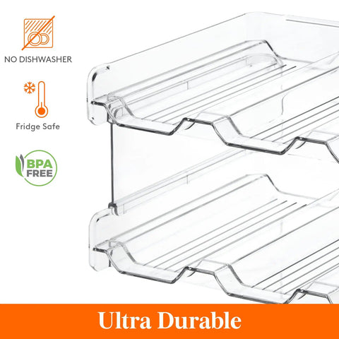 Totally Game Changer Stackable Water Bottle Organizer For Cabinet Storage, Clear Tumbler Holder that Takes 32 Oz Bottles, ultra durable structure.