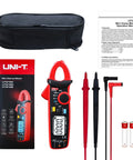 Digital Clamp Meter Auto Range True RMS 2000 Counts AC DC Amp Meter Multimeter with accessories and case.