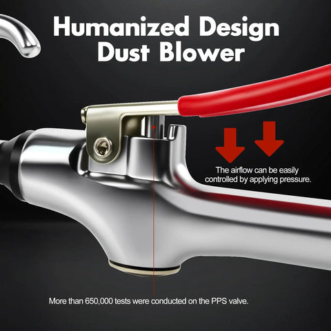 Pro Grade High Volume Air Blow Gun With Aluminum Guard For Quick Dust Blow Off And Debris Cleanup, heavy duty construction close-up