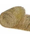 Mexican Palm Thatch Roll 35 Inch By 30 Ft Natural Tiki Bar Roof Palapa Thatched Roof Duck Blind Grass Patio Cover Hand Woven Real Straw Eco Friendly 87.5 Sq Ft Coverage Trim To Size showing woven detail.