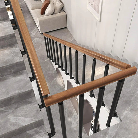Bulletproof Outdoor Step Side Mounted Railings Featuring Tough As Nails Wrought Iron Garden Guardrail Posts For Secure Deck Balusters and sleek modern stairway columns.