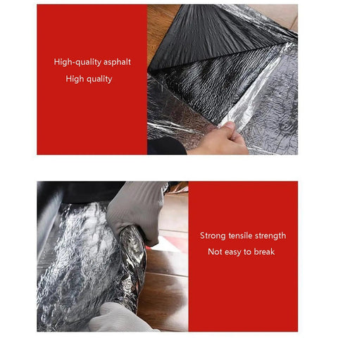Pro Grade Self Adhesive Flashing Tape Aluminum Foil Waterproof Sealant displaying high-quality asphalt and strong tensile strength for easy repairs.