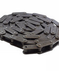ANSI C2080 Conveyor Roller Chain coiled, 2 Inch Pitch, 10 Feet Long, 1 Connecting Link, industrial grade chain for high-load use.