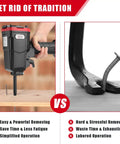 Comparison of punch nailer with traditional nail puller; Punch Nailer And Nail Remover And Nail Puller For Woodwork And Pallets 10 To 20 Gauge Lightweight Die Cast Aluminum Body Slim Nose Tight Spaces Rubber Grip Built For Continuous Use Pro Grade And Tough As Nails, emphasizing ease of nail removal.