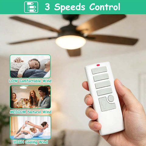Ceiling Fan Remote Control and Receiver Kit Replacement for Harbor Breeze Hunter Hampton Bay with hand operating remote