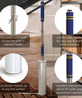 Stretch Film Dispenser Pole With Extra Long Reach For Fast Pallet Wrapping, Heavy Duty Industrial Handle Lets You Wrap 12 To 24 Inch Pallets Top To Bottom, Fits 2 To 3 Inch Core Rolls, Effortless, Efficient, No Bend Operation, adjustable hook and handle