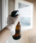 Top Shelf Clear Vinyl Disposable Gloves Straight Up Reliable 3 Mil Thickness Light Industrial Grunt Work Friendly Food Safe Latex Free Powder Free Large Size Box Of 100 For Daily Shop Tasks using spray bottle.