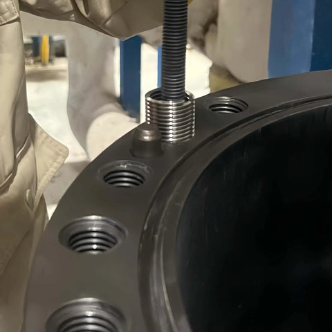 M6 Wire Thread Inserts for 6mm Drill, 1mm Pitch, 2D Length Helicoil Coiled Wire Inserts in 304 Stainless Steel, installed view