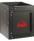 Killer Dual Intake Dust Box For Router Table Rig Equipped With Heavy Duty Dual Ports, black steel housing.