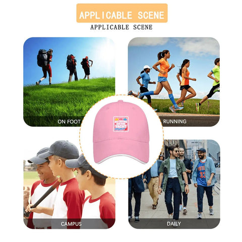 Lightweight Pink Dope Baseball Cap for Men with Breathable Six Panel Design displayed with various outdoor activities.