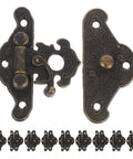 10Piece Antique Wood Box Latch Hasps With Screws Zinc Alloy Retro Decorative Clasp Hardware For Jewelry Boxes, DIY Craft Repair And Personalizing Gifts Set