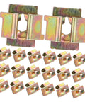 50 Piece Top Shelf Heavy Duty U Nut Fasteners Golden Captive Clips For Car Bumper And Grille Mounting set displayed on a white background.