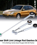 Heavy Duty Gear Shift Linkage Rod Set For Peugeot 306 405 406 Partner Manual Transmission showing aluminum rods and fittings.