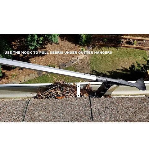Gutter Cleaning Spoon Tool With Threaded Design For Roof Gutters And Home removing debris from gutter