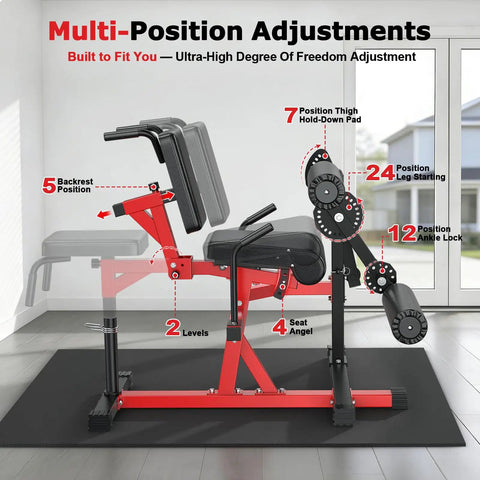Side view of Leg Extension And Curl Machine For Home Gym With Dual Mode Backrest Seated Extensions or Prone Hamstring Curls