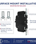 Surface mount installation of Beefy 15 Amp Miniature Circuit Breaker with included mounting feet for flexible usage.