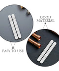 Eight Piece Adhesive No Fuss Drawer Slides For Baskets And Drawers Ten Inch ABS Plastic Rails laying on a table