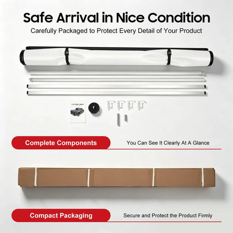 Soft Roll Up Tonneau Cover For Ford F150 5.5ft Bed 2015 2026, components and packaging with durable PVC and aluminum frame