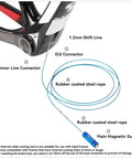 Internal Cable Routing Tool Kit For Bikes connecting Di2 Connector with rubber coated steel rope and main magnetic guide.