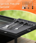 Silicone Griddle Tools Mat For Blackstone Griddles Outdoor Grill Side Shelf Organizer With utensils, 16x11.5 in, gray.