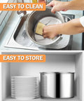 Heavy Duty Six Quart Stovetop Popcorn Popper With Sturdy Wooden Handle Quick Even Heat Distribution For Damn Good Tailgate Munchies And Weekend Couch Potato Movies being cleaned in a sink.