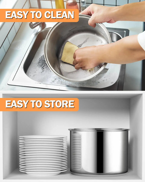 Heavy Duty Six Quart Stovetop Popcorn Popper With Sturdy Wooden Handle Quick Even Heat Distribution For Damn Good Tailgate Munchies And Weekend Couch Potato Movies being cleaned in a sink.