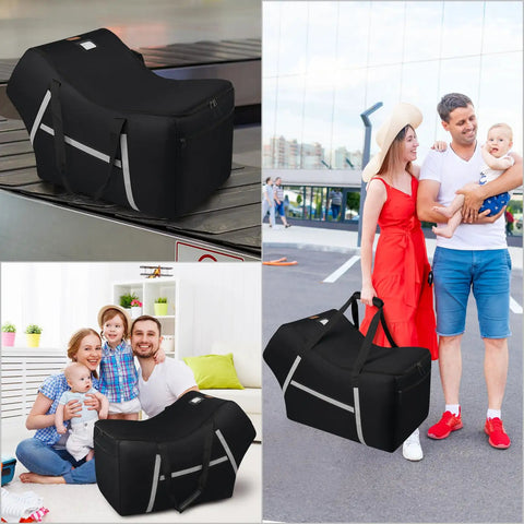 Airplane Ready Infant Car Seat Travel Bag With Padded Interior And Side Pocket Gate Check Friendly For Most Car Seats And Bases Fits Pipa And KeyFit 30 Black Travel Essential