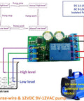 Diagram of No Fuss Plug And Play Water Level Controller Module with sensor, relay switch, and pump for fish tank.