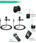 Two Pack Lavalier Microphones Compatible With DJI Mic 2 And Rode Wireless Pro Or Wireless GO 2 II Transmitters diagram