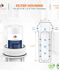 1 Micron Whole House Sediment Filter For RO And Well Water Systems, 10 X 2.5 Inch Replacement Cartridges, filter housing diagram