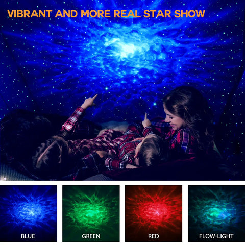 People enjoying Rechargeable Galaxy Star Projector Night Light With Remote And Timer LED Laser Nebula Lamp With Green Stars Eye Safe Projection