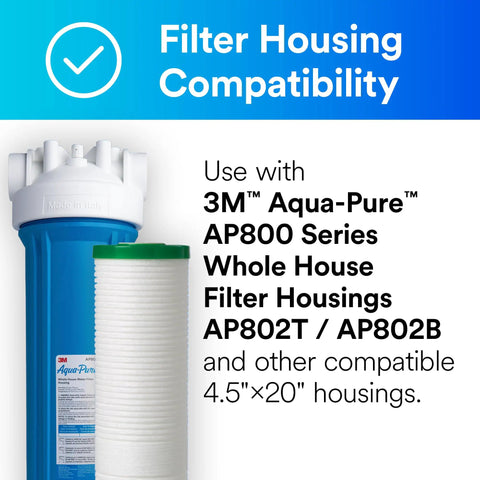 Large Sump Drop In Filter Cartridge For Your Home Whole House Housings 4.5 Inch By 20 Inch AP811 2 Sediment 25 Micron