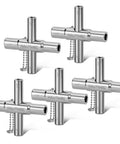 5 Piece 4 Way Sillcock Water Key Tool Set For Faucets And Spigots Includes 1/4 9/32 5/16 11/32 Inch Keys Durable Steel Rust Resistant Gear