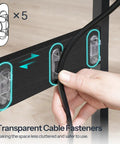 Under Desk CPU Stand With Charging Station Two Tier Mobile Computer Tower Cart With Lockable Wheels cable fasteners