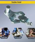 Heavy Duty T-Post Gate Hinge Kit With Galvanized Pins showing metal hinge assembly and features like sturdy weld, accurate sizing.
