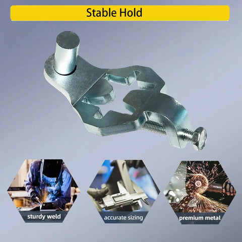 Heavy Duty T-Post Gate Hinge Kit With Galvanized Pins showing metal hinge assembly and features like sturdy weld, accurate sizing.