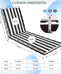 Outdoor Chaise Lounge Cushion 71x22x3 Inches Waterproof PU Coating Fade Resistant With Washable Cover For Poolside