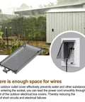 One Gang Vertical Recessed Outdoor Electrical Outlet Box Replacement Cover Featuring Clear Weatherproof Lens compatible with Type 3R, open with power cord.