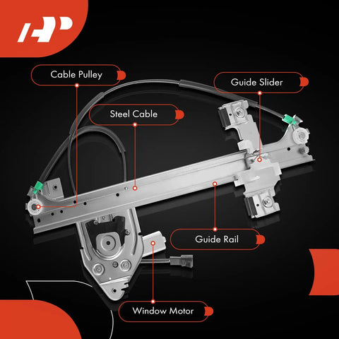 Rear left power window regulator with motor for Chevy Trailblazer, GMC Envoy, Buick Rainier, Isuzu, Saab, Oldsmobile rear left driver side